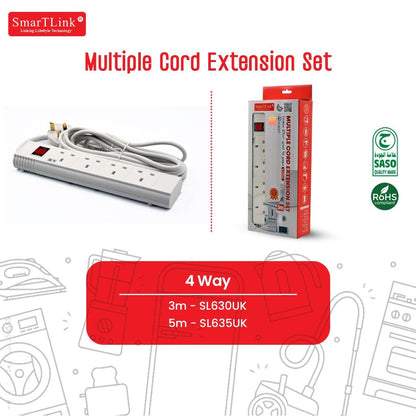 SMARTLINK EXTENSION MULTI SOCKETS 3 M 4 WAY