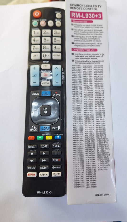 REMOTE CONTROL FOR LG LED LCD SMART L930