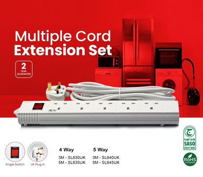 SMARTLINK EXTENSION MULTI SOCKETS 5 M 4 WAY